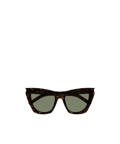Saint Laurent Logo Sunglasses In Black