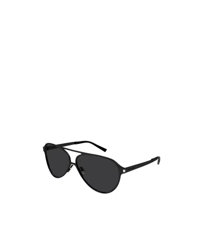 Saint Laurent Logo Sunglasses In Black