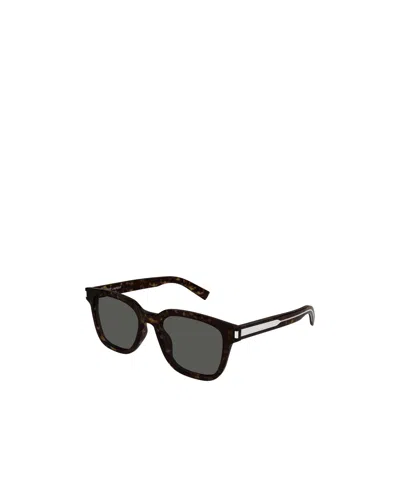 Saint Laurent Logo Sunglasses In Black