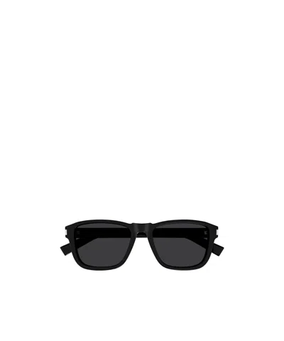 Saint Laurent Logo Sunglasses In Black