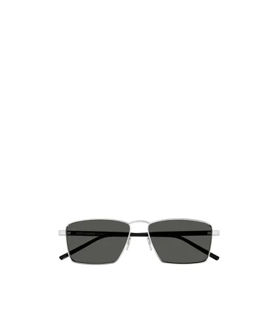 Saint Laurent Logo Sunglasses In Black