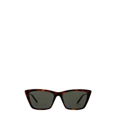 Saint Laurent Logo Sunglasses In Black