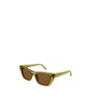 Saint Laurent Logo Sunglasses In Brown