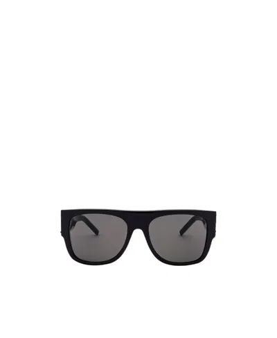 Saint Laurent Logo Sunglasses In Gray