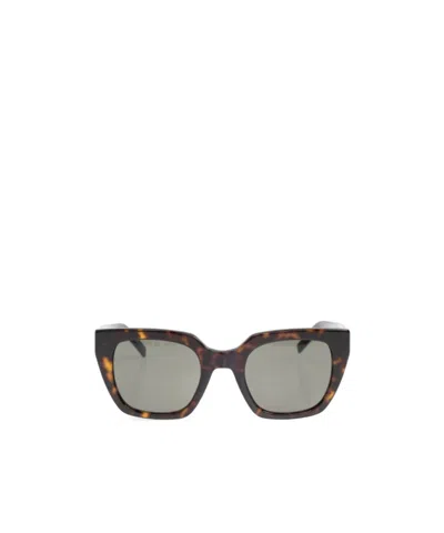 Saint Laurent Logo Sunglasses In Gray