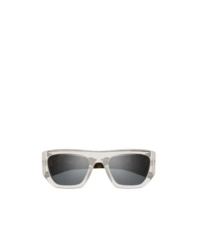Saint Laurent Logo Sunglasses In Gray