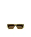 Saint Laurent Logo Sunglasses In Green