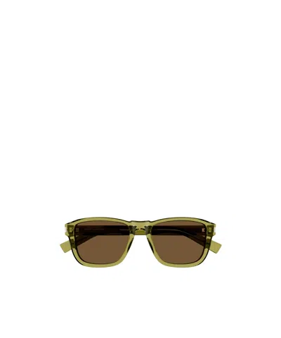Saint Laurent Logo Sunglasses In Green