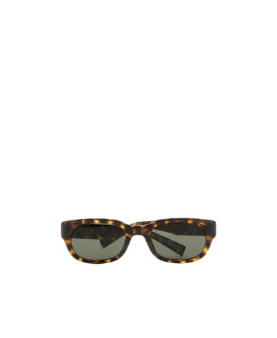 Saint Laurent Logo Sunglasses In Green