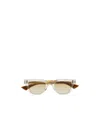 Saint Laurent Logo Sunglasses In Nude