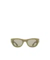 Saint Laurent Logo Sunglasses In Nude
