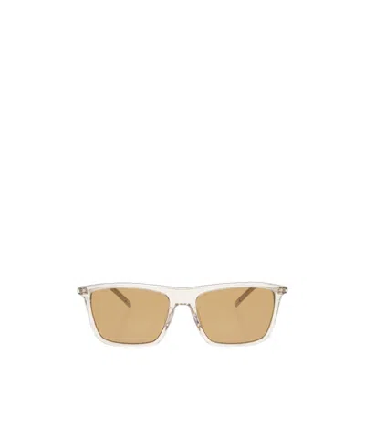 Saint Laurent Logo Sunglasses In Nude