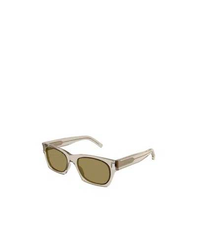 Saint Laurent Logo Sunglasses In Nude