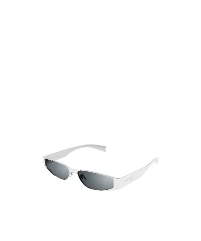 Saint Laurent Logo Sunglasses In White