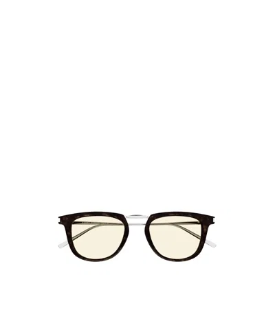 Saint Laurent Logo Sunglasses In White