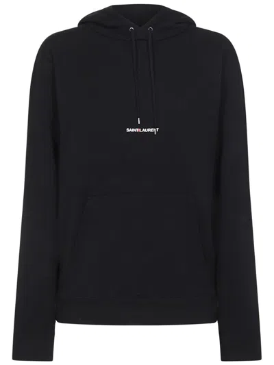 Saint Laurent Logo Sweatshirt In Black
