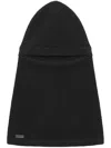 Saint Laurent Logo-plaque Knitted Balaclava In Black