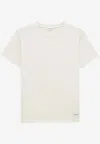 Saint Laurent Logo Tag Crewneck T-shirt In White