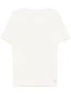Saint Laurent White T-shirt With Logo Patch In Neutral