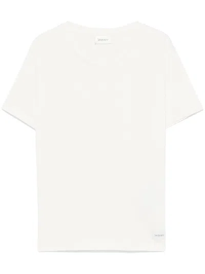 SAINT LAURENT SAINT LAURENT LOGO TAG T SHIRT CLASSIQUE