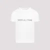 Saint Laurent Reverse Logo T-shirt 'naturel/noir' In Naturel Noir