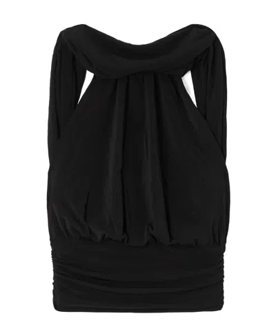 Saint Laurent Logo Vest In Black