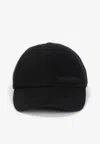 Saint Laurent Linen-blend Baseball Cap In Black