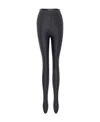 Saint Laurent Logo-waistband Leggings In Black