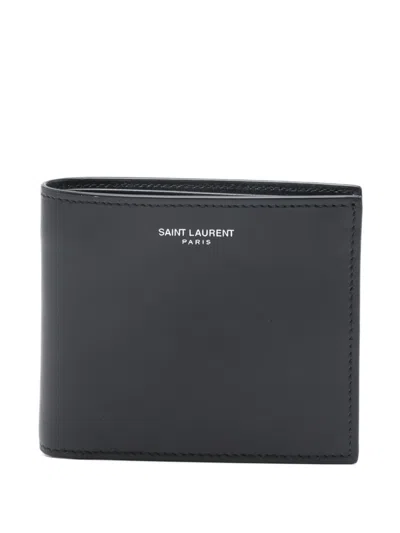 Saint Laurent Logo Wallet In Black