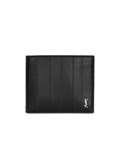 Saint Laurent Logo Wallet In Black