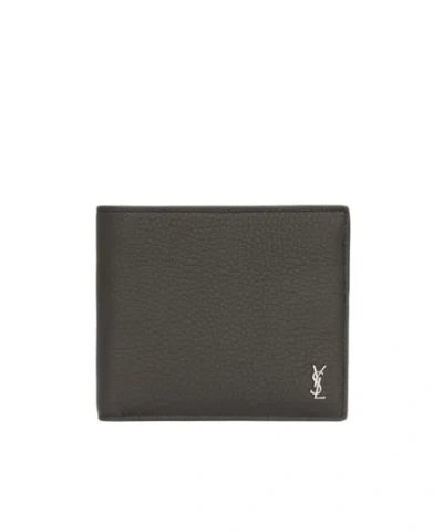 Saint Laurent Logo Wallet In Brown