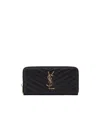 Saint Laurent Cassandre Leather Continental Wallet In Black