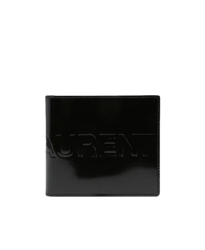 Saint Laurent Logo Wallet In Black