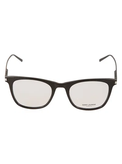 Saint Laurent Logo Wayfarer Frame In Black