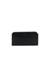 Saint Laurent Logo Zipped Wallet In Black