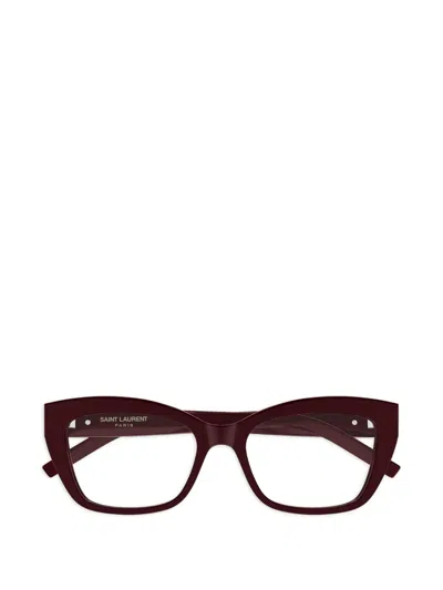 Saint Laurent Logo-detail Glasses In Red