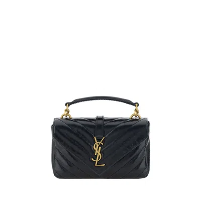 Saint Laurent Logoed Shoulder Bag In Black