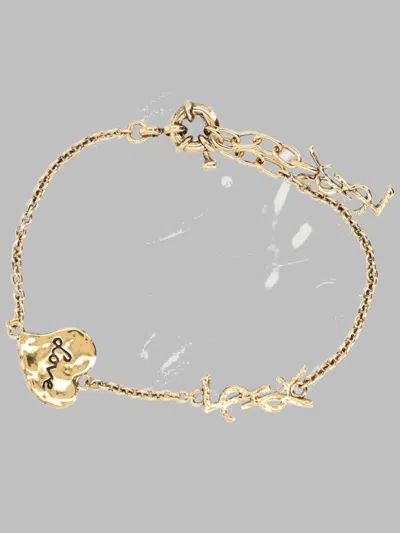 Saint Laurent Logo-embellished Chain Bracelet In Gold