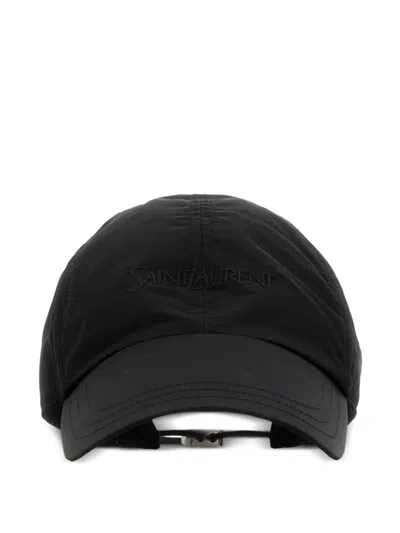 Saint Laurent Logo-embroidered Baseball Cap In Black