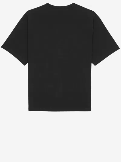 Saint Laurent Logo-embroidered Cotton T-shirt In Black