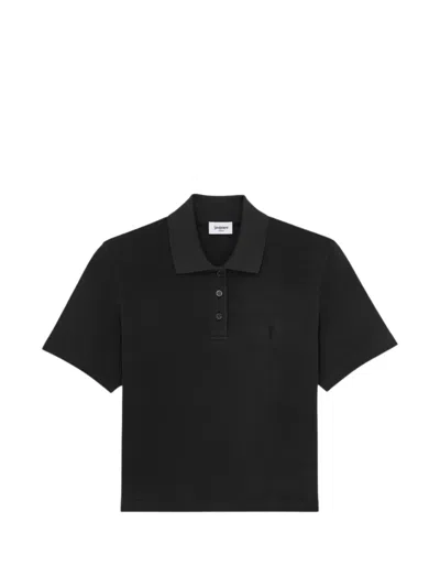 Saint Laurent Logo-embroidered Polo Shirt In Black