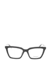 Saint Laurent Logo-engraved Rectangle-frame Glasses In Black