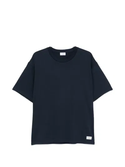 Saint Laurent Loose-fit Crewneck Sweatshirt With Hip Patch In Blue