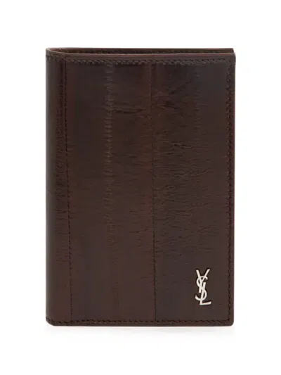 Saint Laurent Logo-plaque Bi-fold Wallet In Pattern