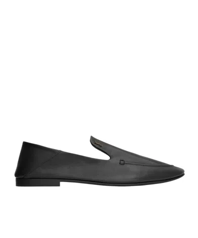 Saint Laurent Logo-plaque Loafers In Black