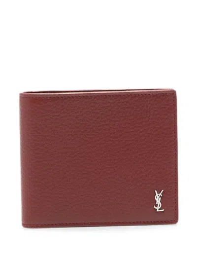 Saint Laurent Logo-print Cardholder In Brown