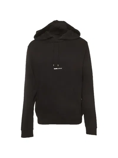 Pre-owned Saint Laurent Logo-print Hoodie In Black