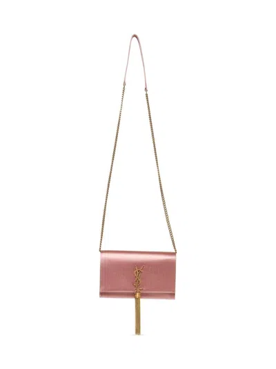 Saint Laurent Logo-print Leather Messenger Bag For Men In Pink