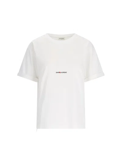 Saint Laurent Logo-print T-shirt In White
