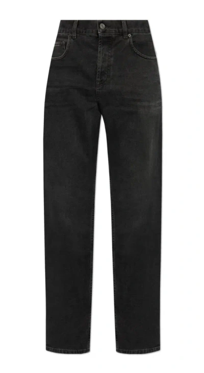 Saint Laurent Long Baggy Jeans In Black